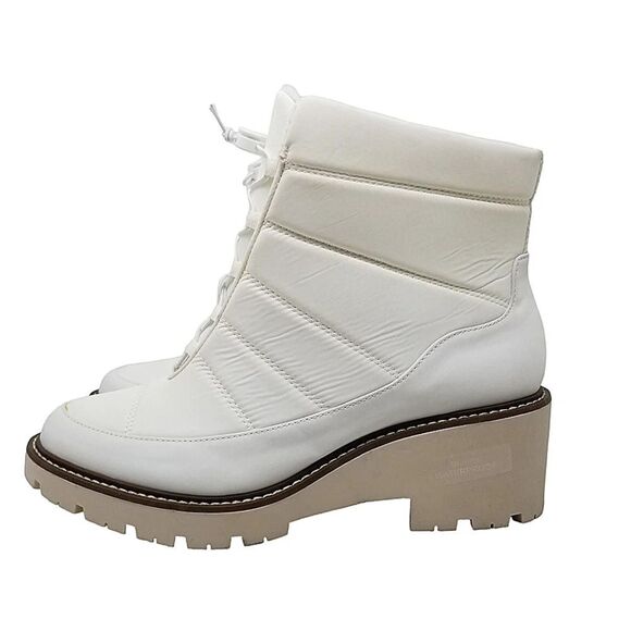 Blondo Daisy  Waterproof Lug Sole Boot in White Nylon - Picture 2 of 16
